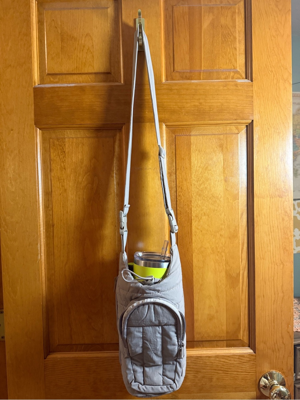 Unlisted Light Gray Quilted Crossbody Satchel